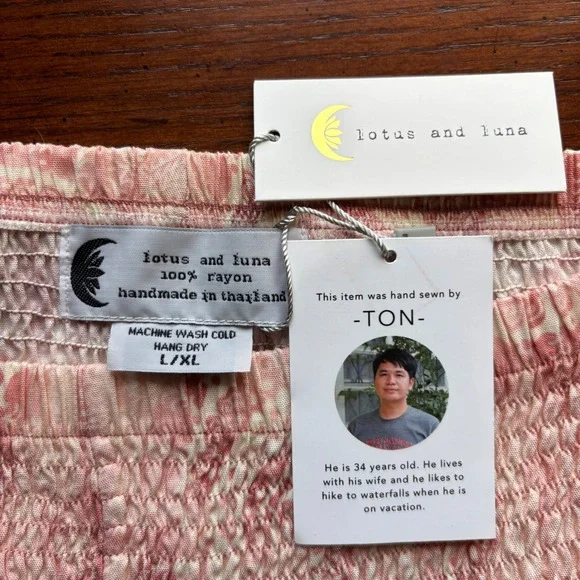 NWT Lotus and Luna Baha Mandala Boho Yoga Harem Pants in Guava L/XL - Picture 7 of 12